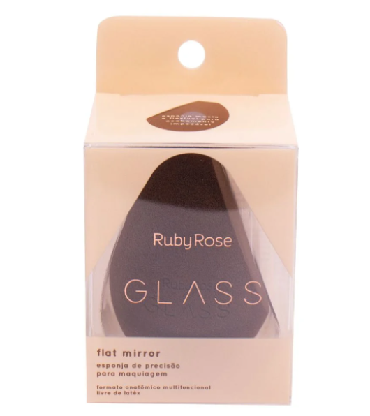 Esponja de Maquiagem Flat Mirror Glass Ruby Rose